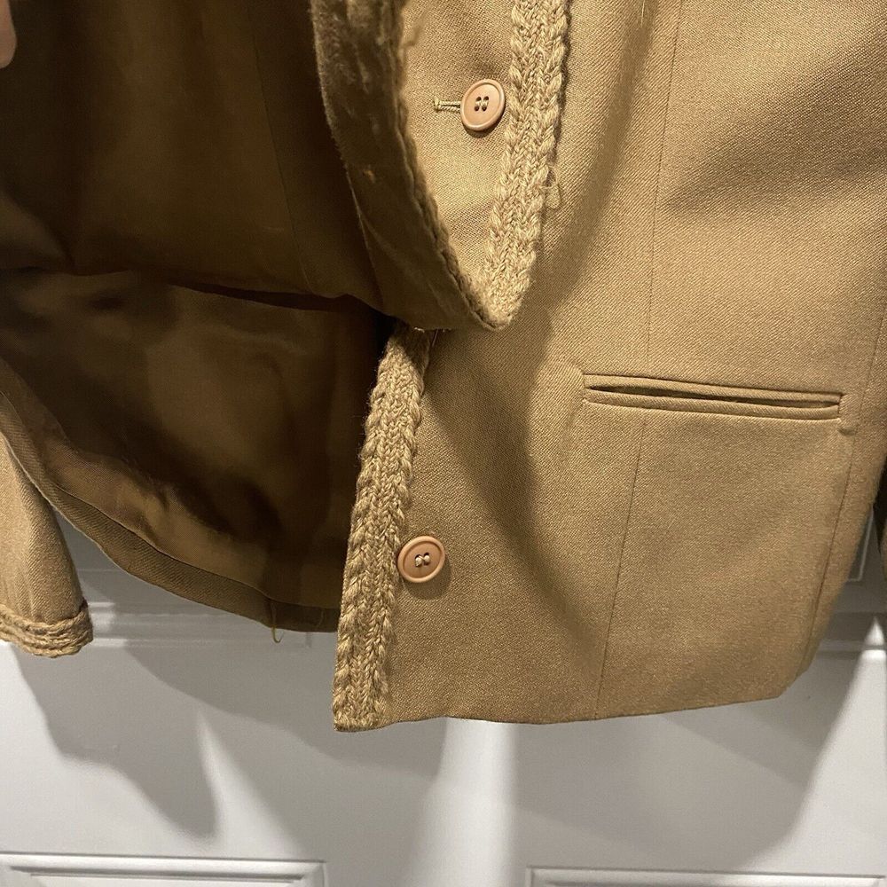 Givenchy Sport Vintage Women's 10 Wool Tan Button Down Leisure Jacket Blazer - Picture 9 of 11